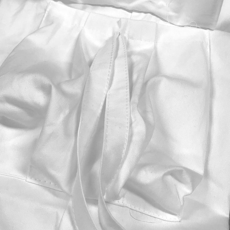 strap elastic pants_white