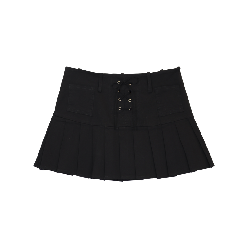 GAZE EYELET PLEATS SKIRT