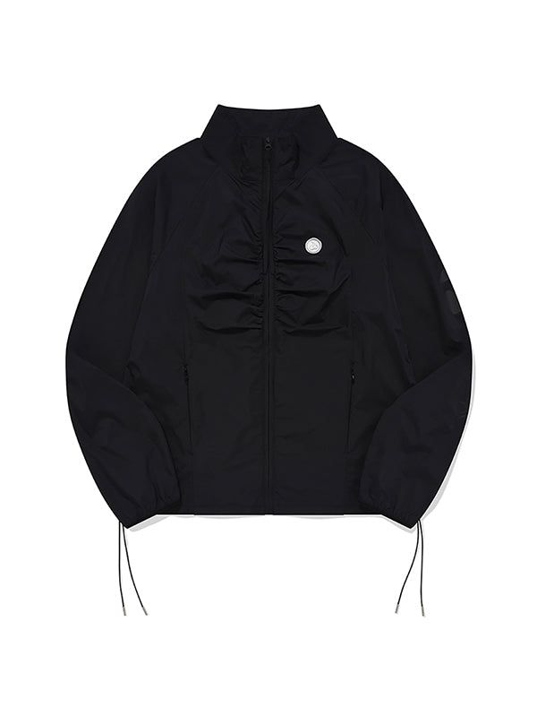 KIRSH（キルシー）の「CHERRY STRING SHIRRING WINDBREAKER [BLACK]（Jackets/Outerwear）」
