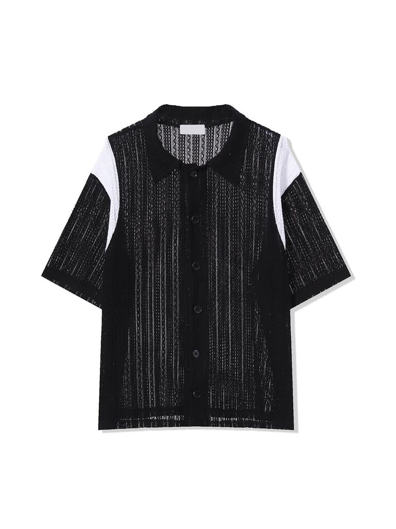 ASCLO Varsity Lace Short Sleeve Cardigan (3color)