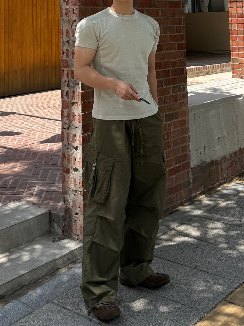 Shoulder panel pigment short sleeve