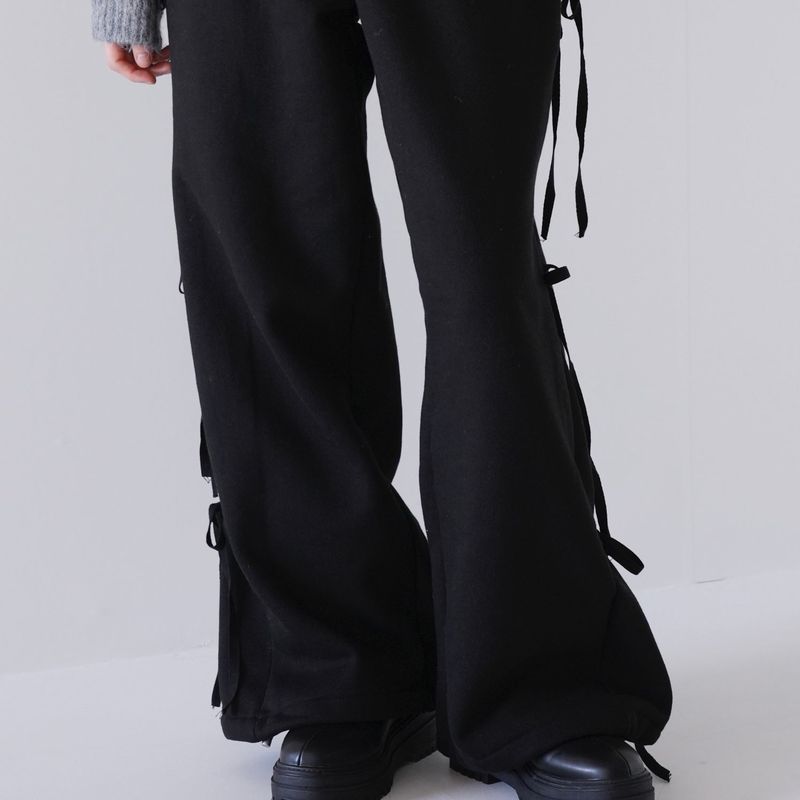 side ribbon sweat pants