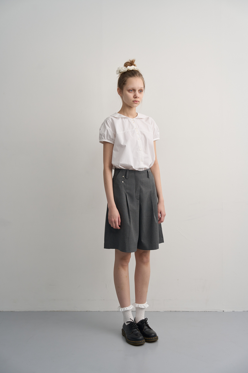 STRIPE RIVET BERMUDA PANTS
