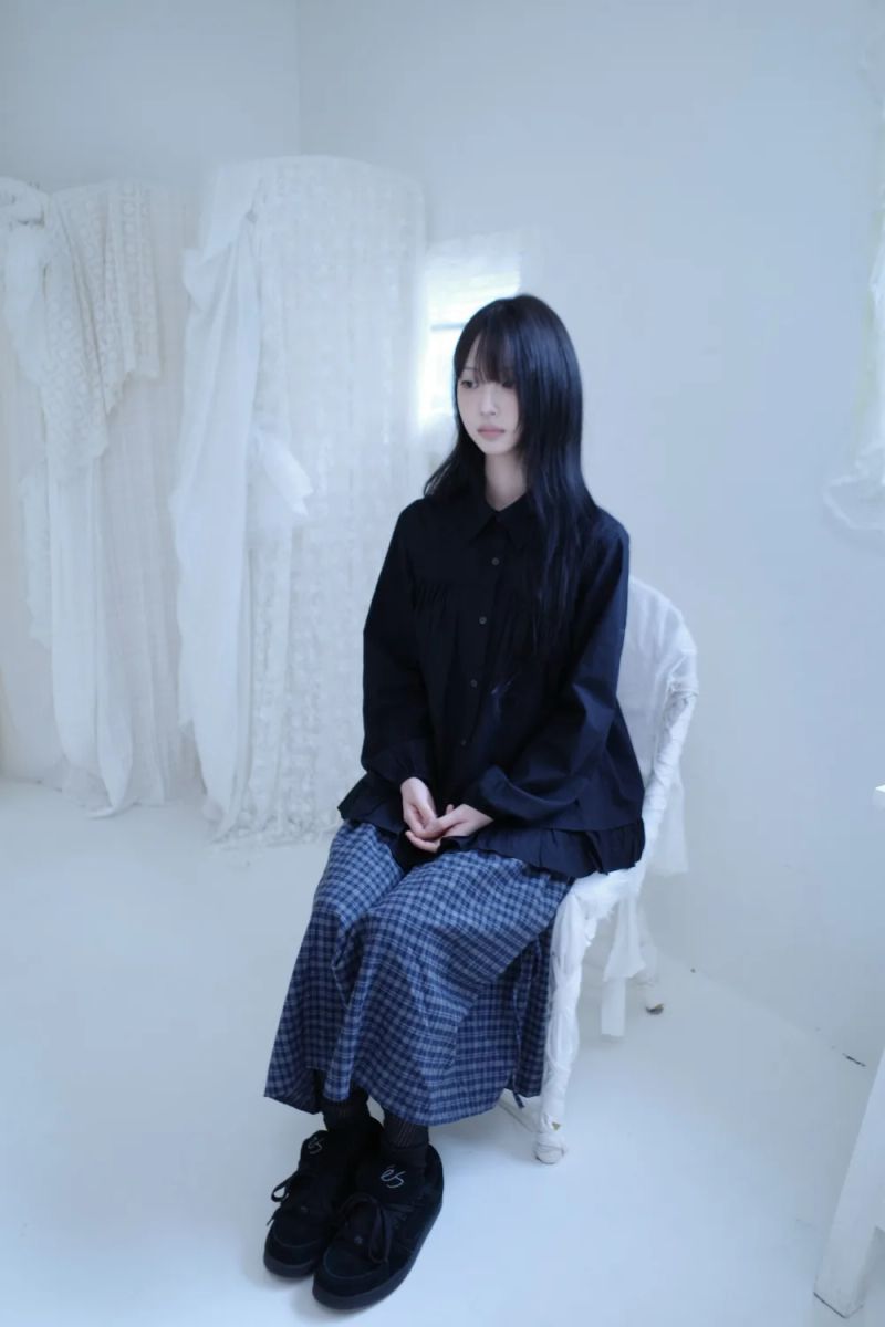プリンチェック ロングスカート