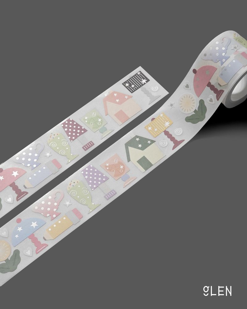 Silver Foil Object Writable Paper Kiss Cut Tape