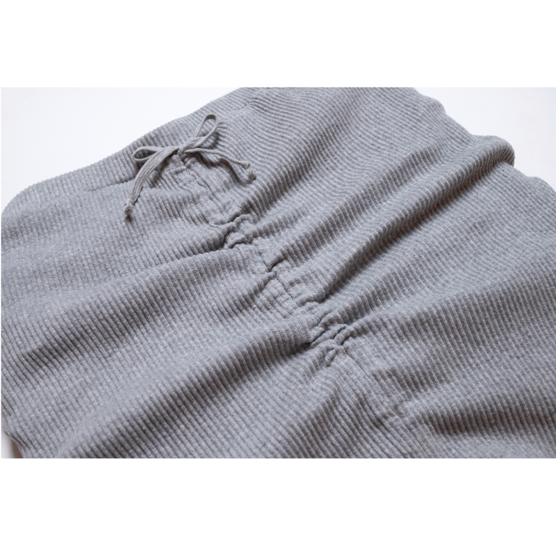 SHIRRING STRING SKIRT GRAY