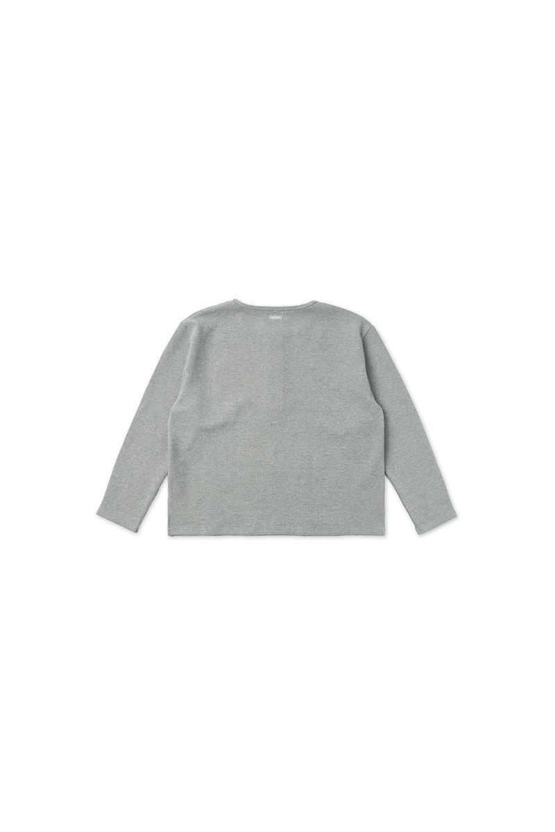 Waffle button t-shirt_gray