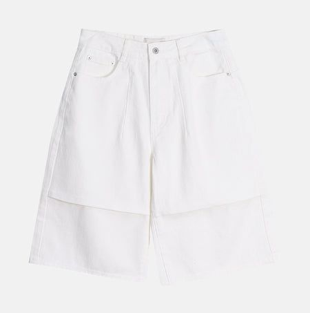 Lowd Adjust Wide Denim Bermuda Pants
