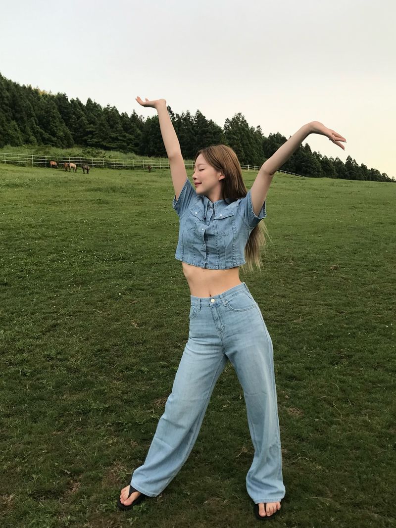 Horizon denim set up pants