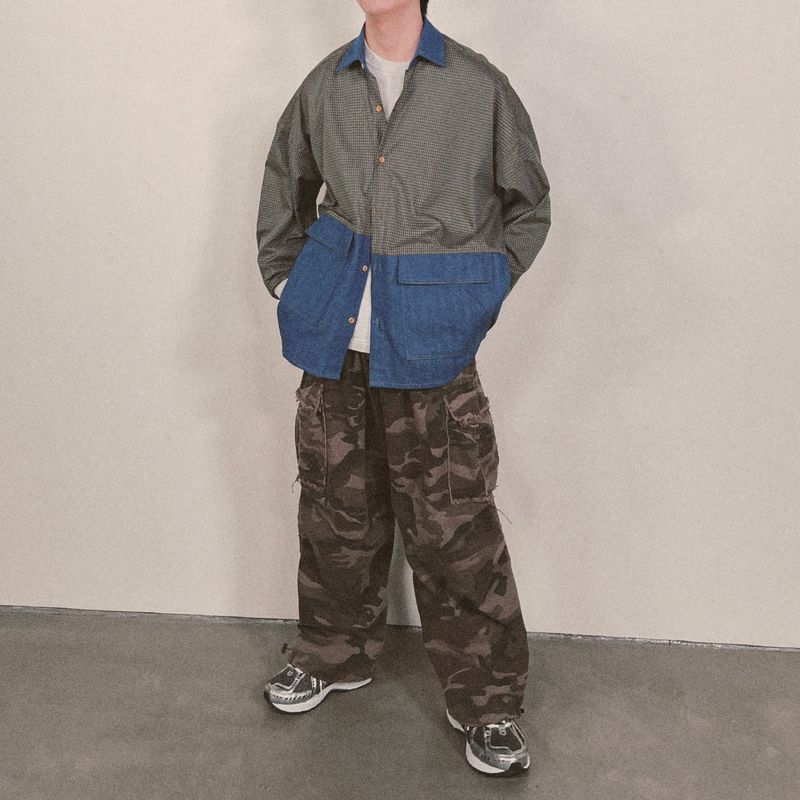 switch panel check shirt_blue