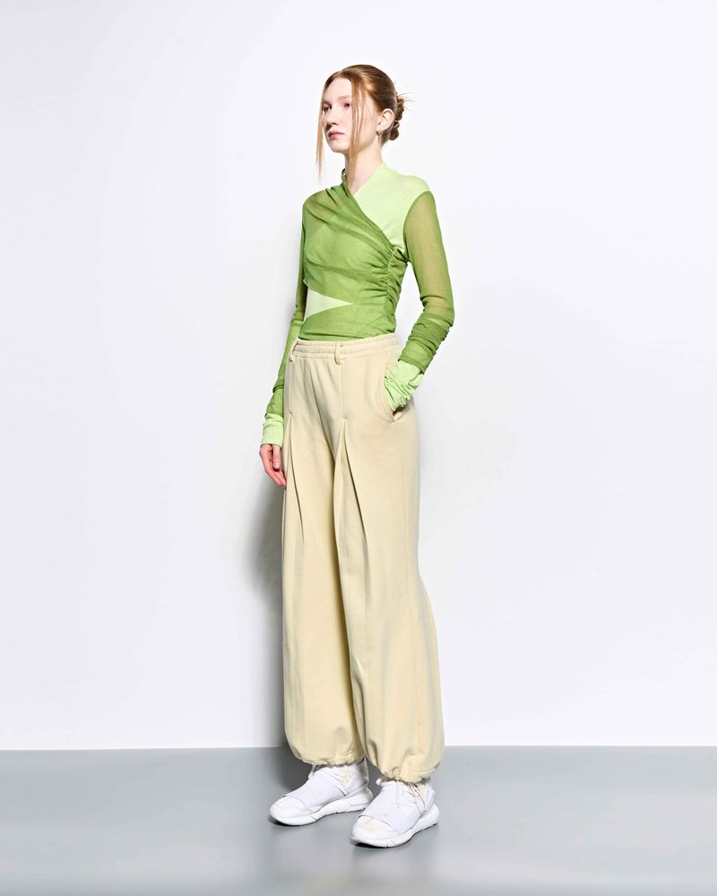 Layered Long Sleeve Top _ Green