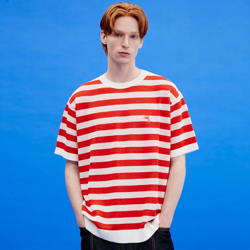 WaiKei(ワイケイ)の「Dolphin stripe half sleeve knit(Tops)」