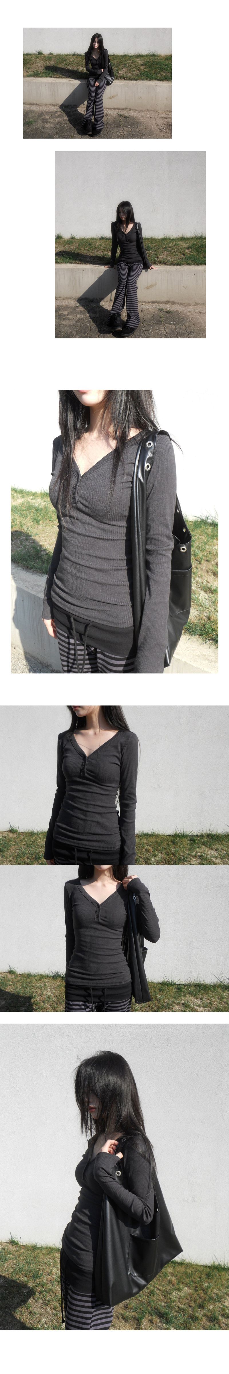 slim button tee