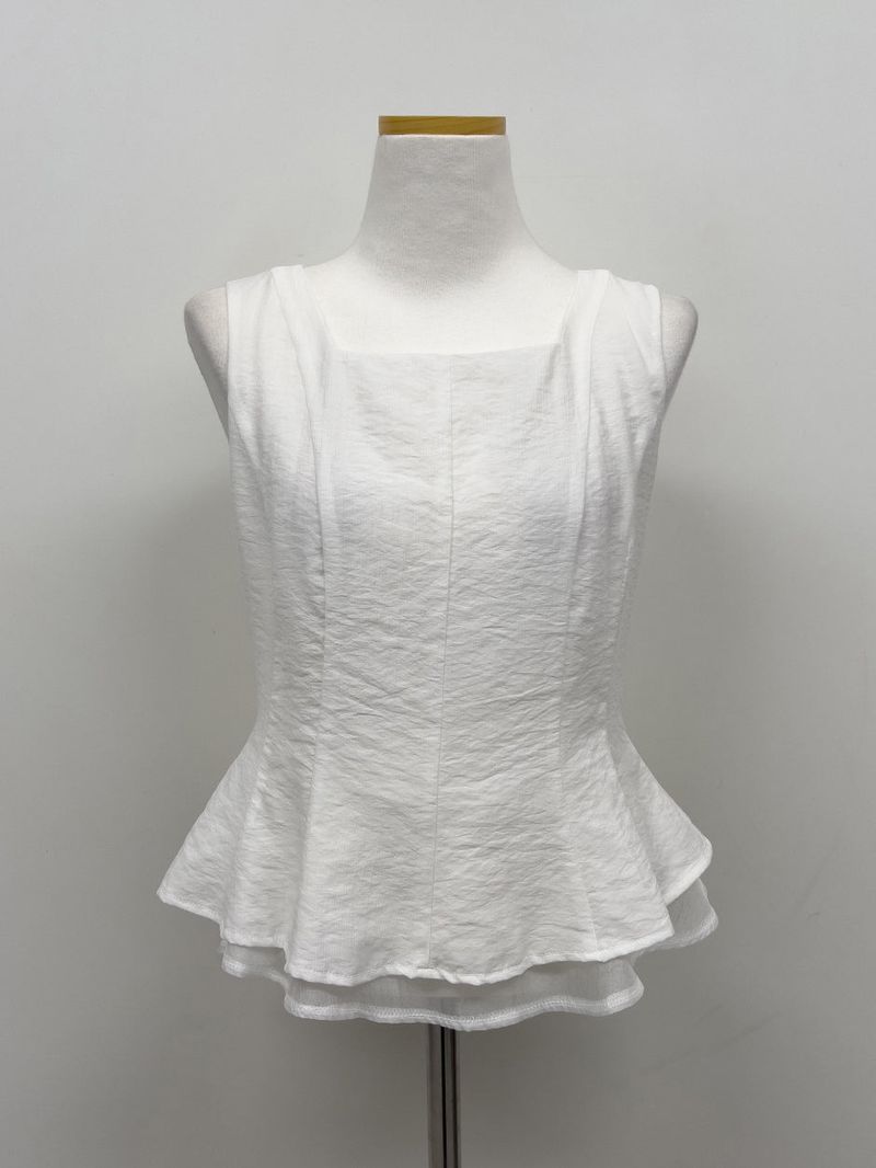 [Scarf SET] Liber Frill Sleeveless Blouse