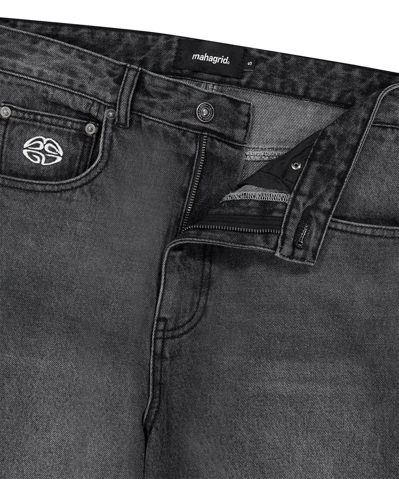 BACK LOGO WASHED DENIM PANT