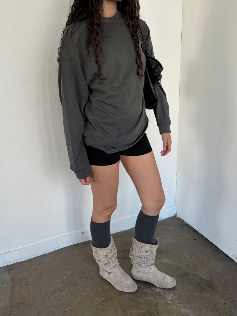 Fade long sleeve T-shirt [Charcoal]