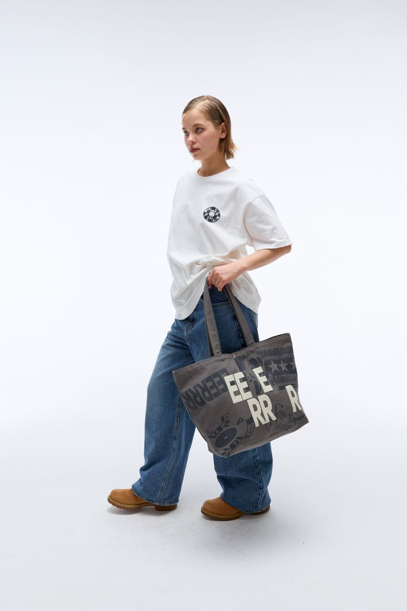 Weekend warrior typography printing tote-bag (Charcoal)