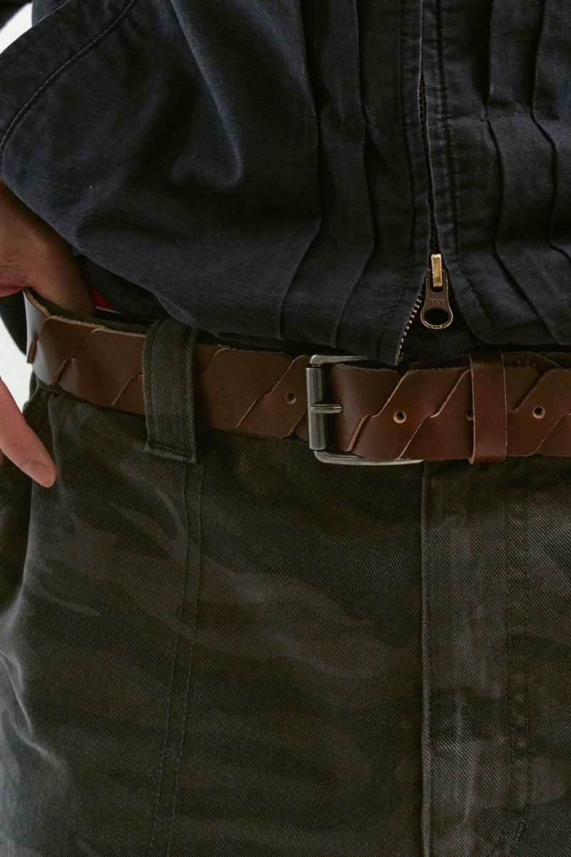 Cut-Off Full Grain Leather Belt (Brown)