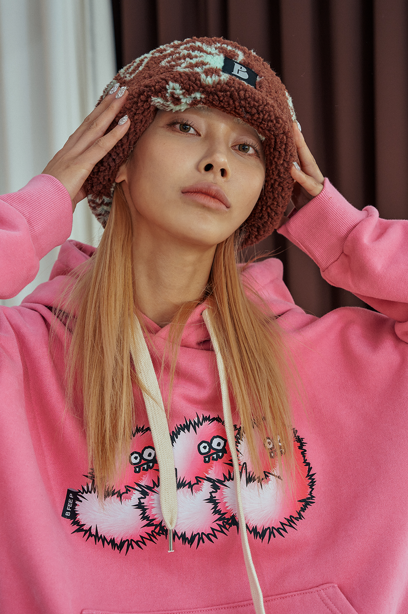 pompom hoodie_pink