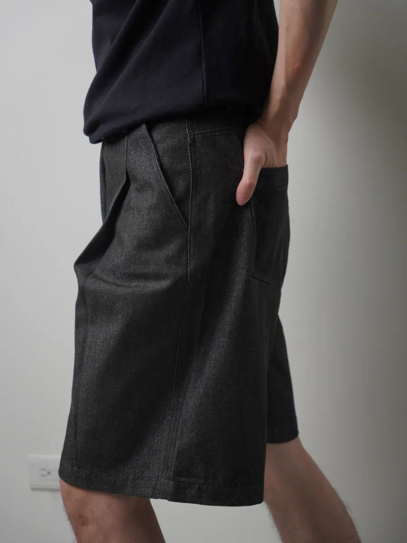 PT8 Pleated Denim Shorts