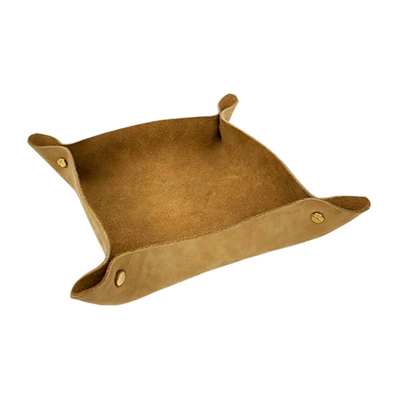 Leather storage tray