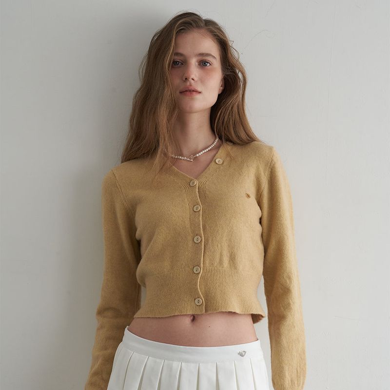 OVT-U(オーブイティーユー)の「Soft Mood V-Neck Cardigan_Mustard(Tops)」