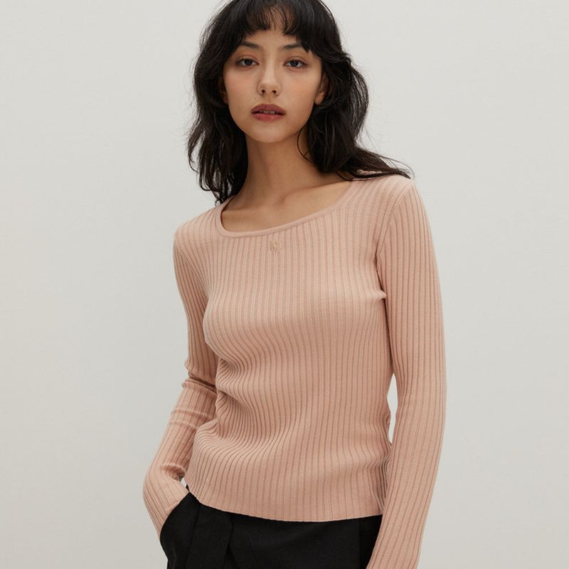 Square Neck Sweater Pink