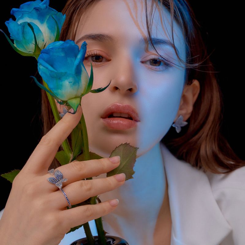 Blue Blossom Ring (Silver)
