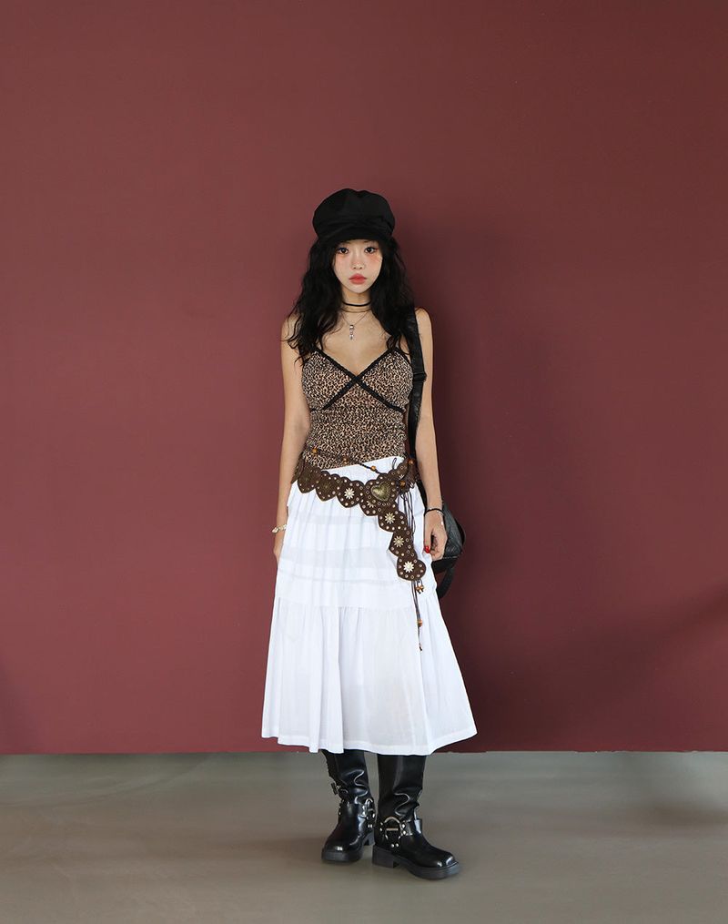 frill cancan midi skirt