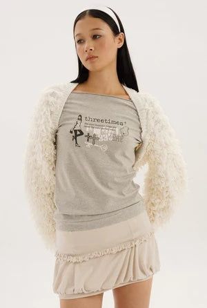 Shaggy fur bolero