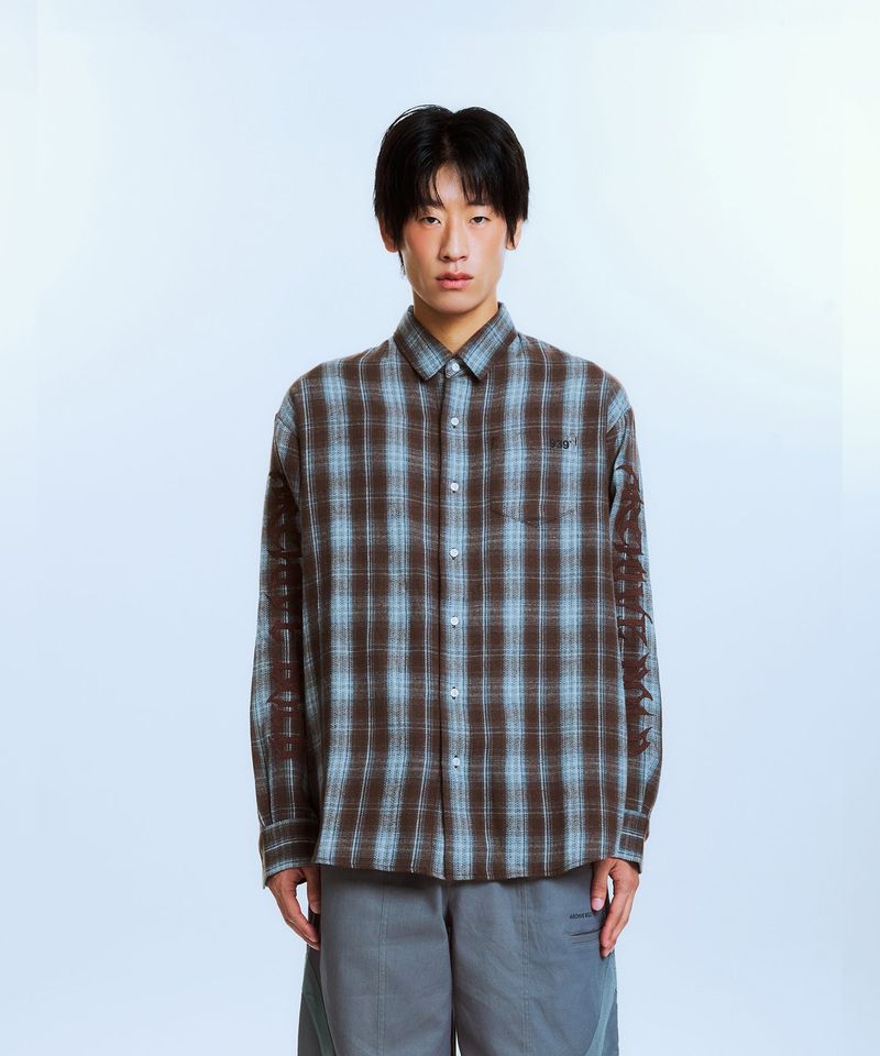ARCHIVE BOLD（アーカイブボールド）の「AB EMBROIDERY CHECK SHIRTS (BROWN)（Tops）」