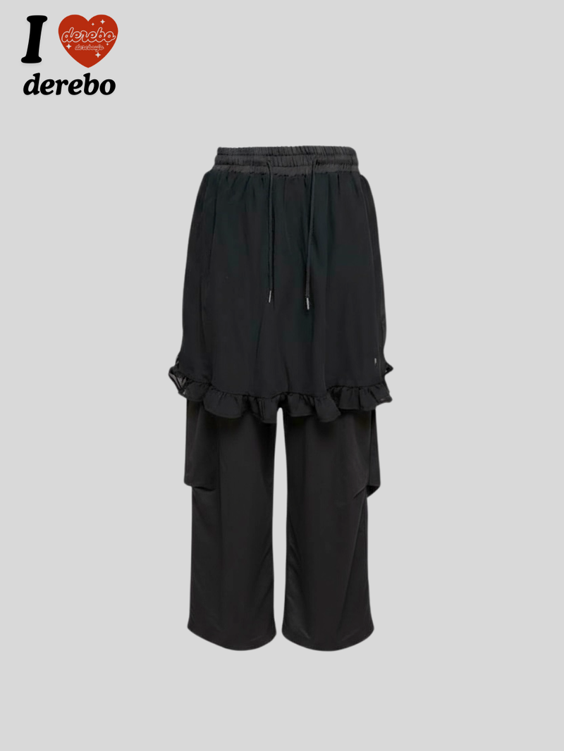 Chiffon Wrap Layered Banding Pants