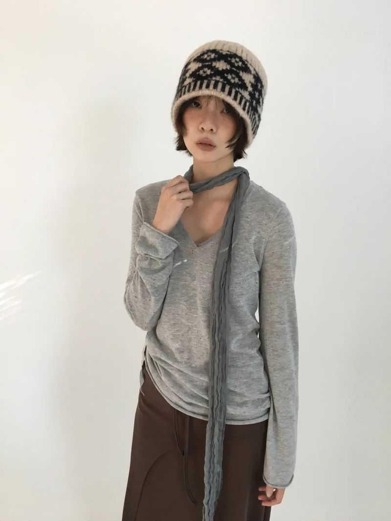 Pattah Nordic Knit Hat (4color)