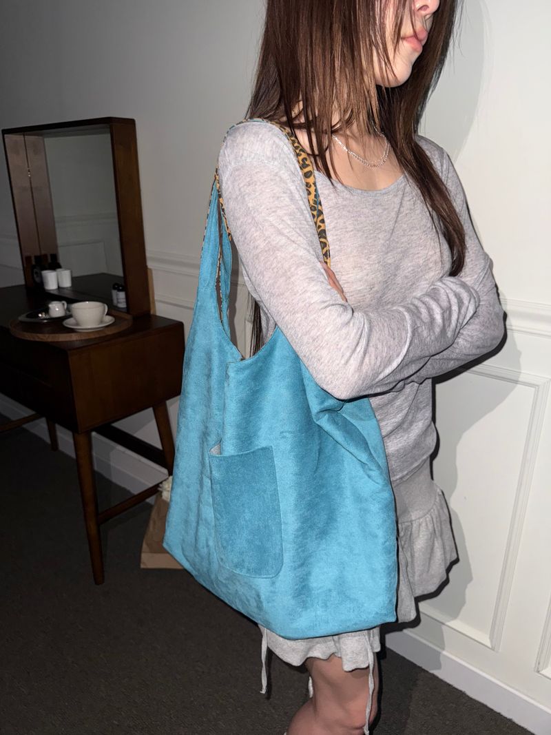 cobaltiny suede bag (Teal blue)