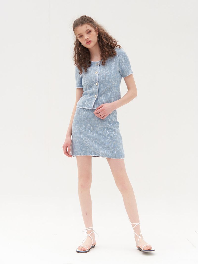 SUZY TWEED MINI SKIRT_BLUE