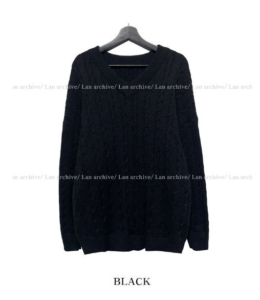 Little V-neck Cable Knit