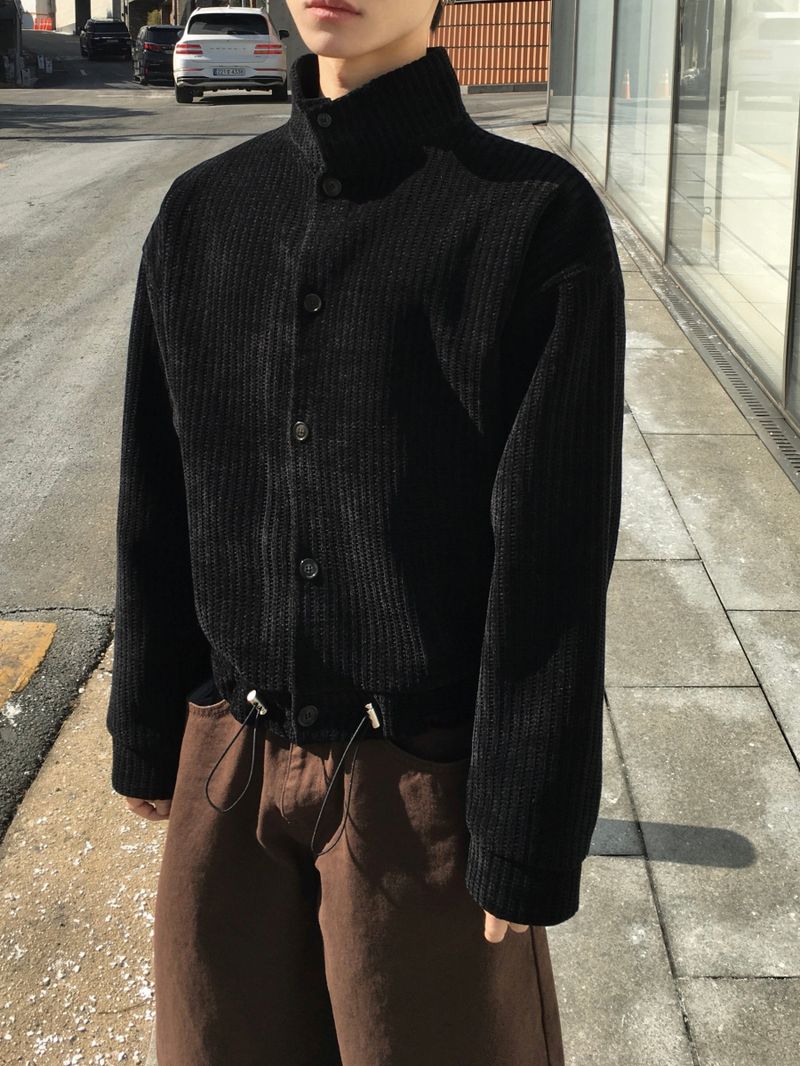 Merrick Velour High Neck Cardigan 3C