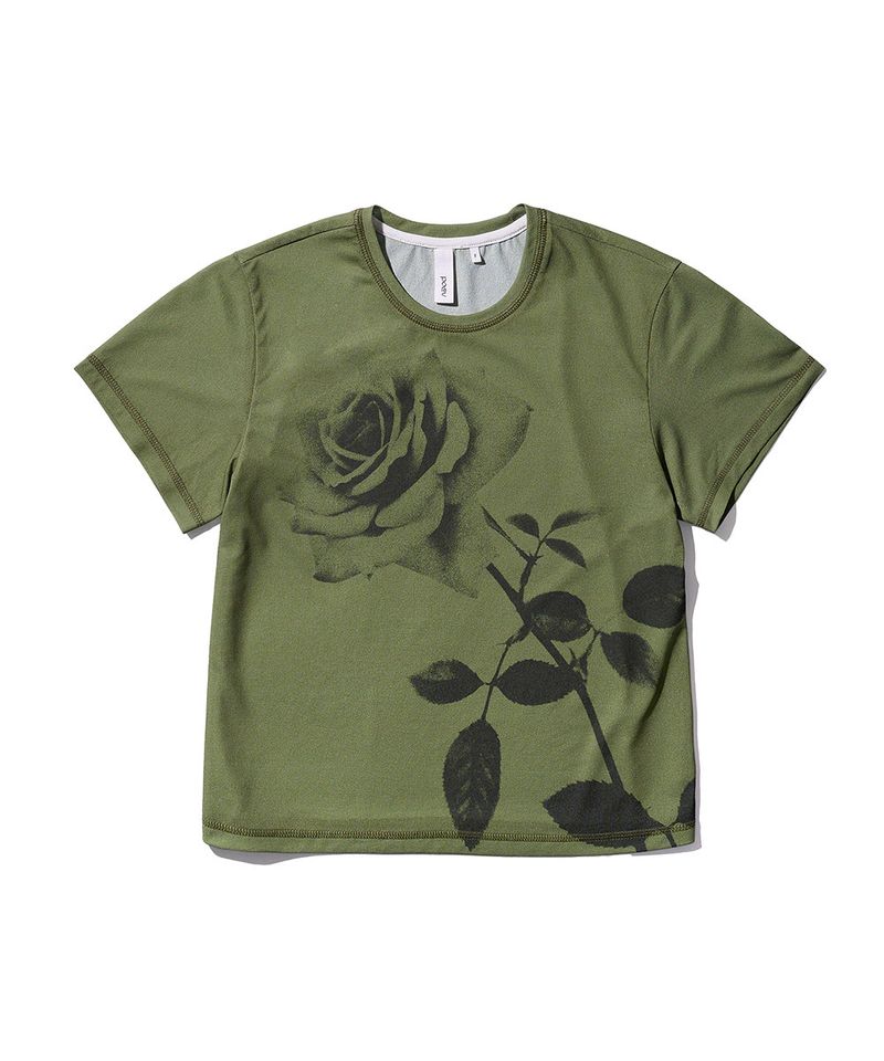 Rose Printed T-shirt - Green
