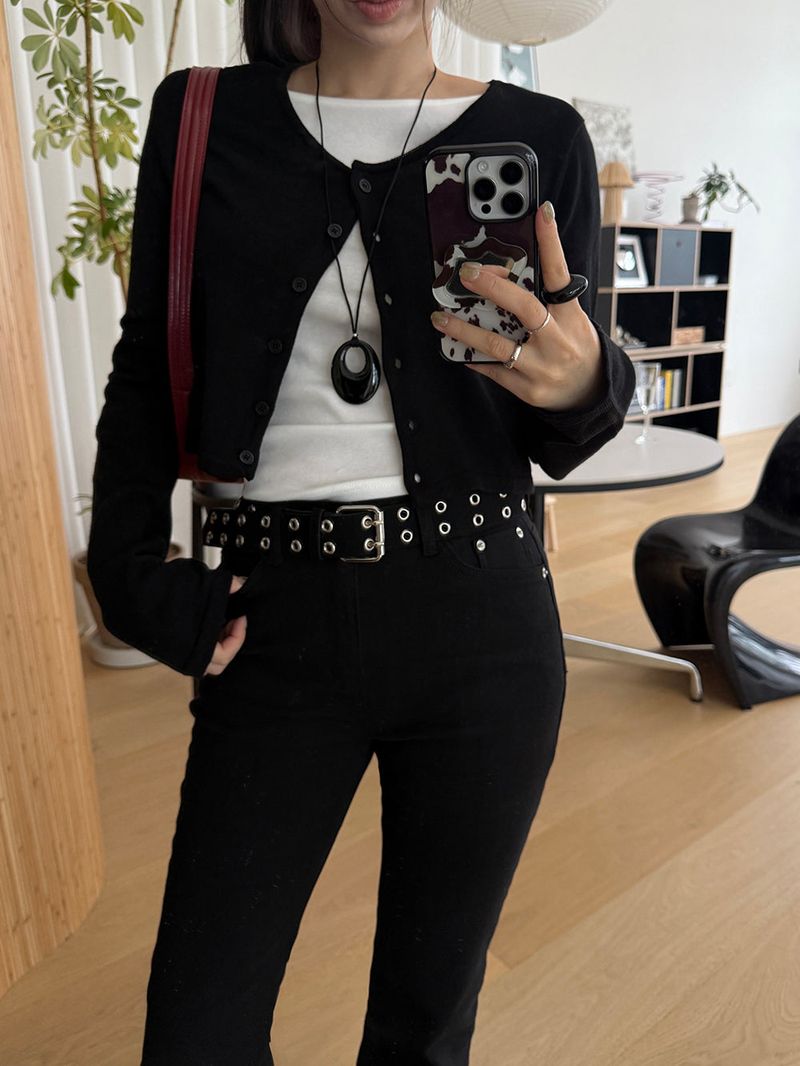 [MADE] PRINKLE LAYERED CROP CARDIGAN