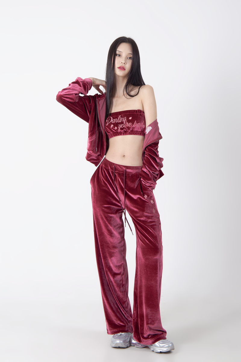  DARLING, YOUR ZIP UP ! #VELVET WINE