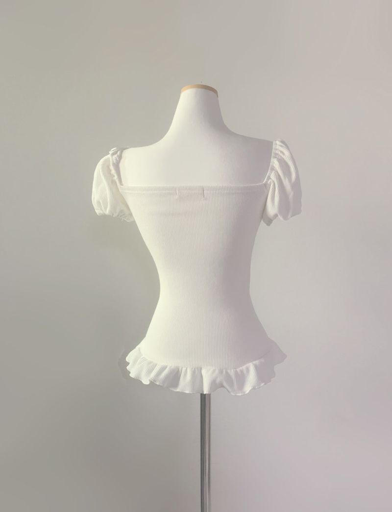 Rudica Puff Frill Top (white)
