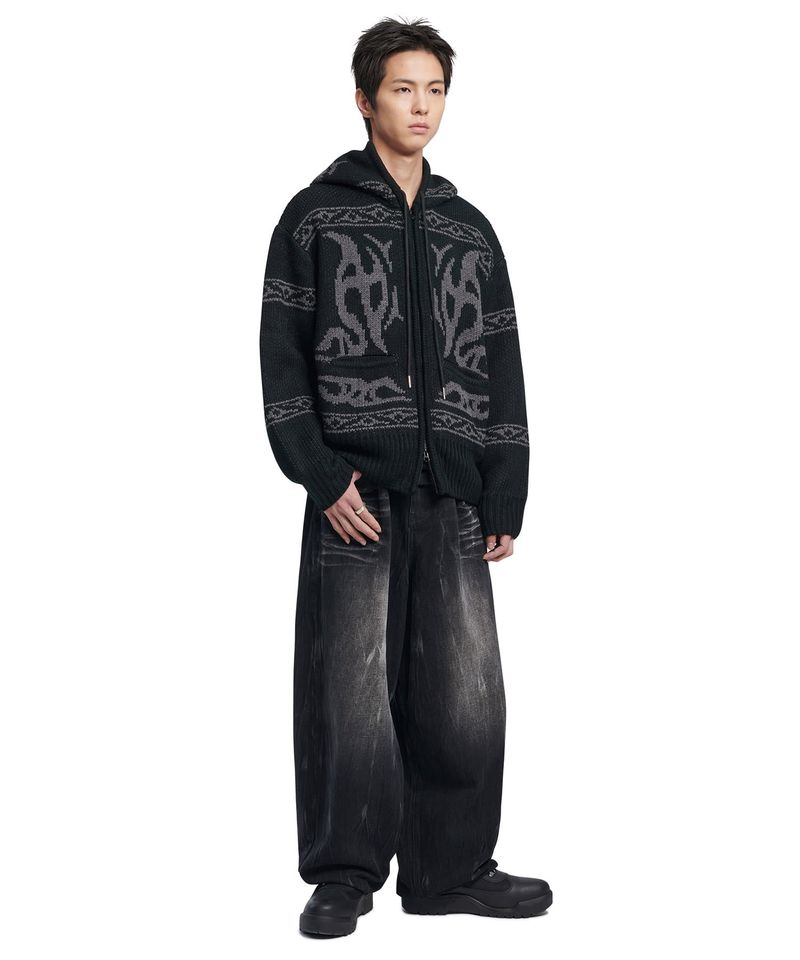 nomanual（ノーマニュアル）の「COWICHAN HOODED ZIP-UP - BLACK（Tops）」