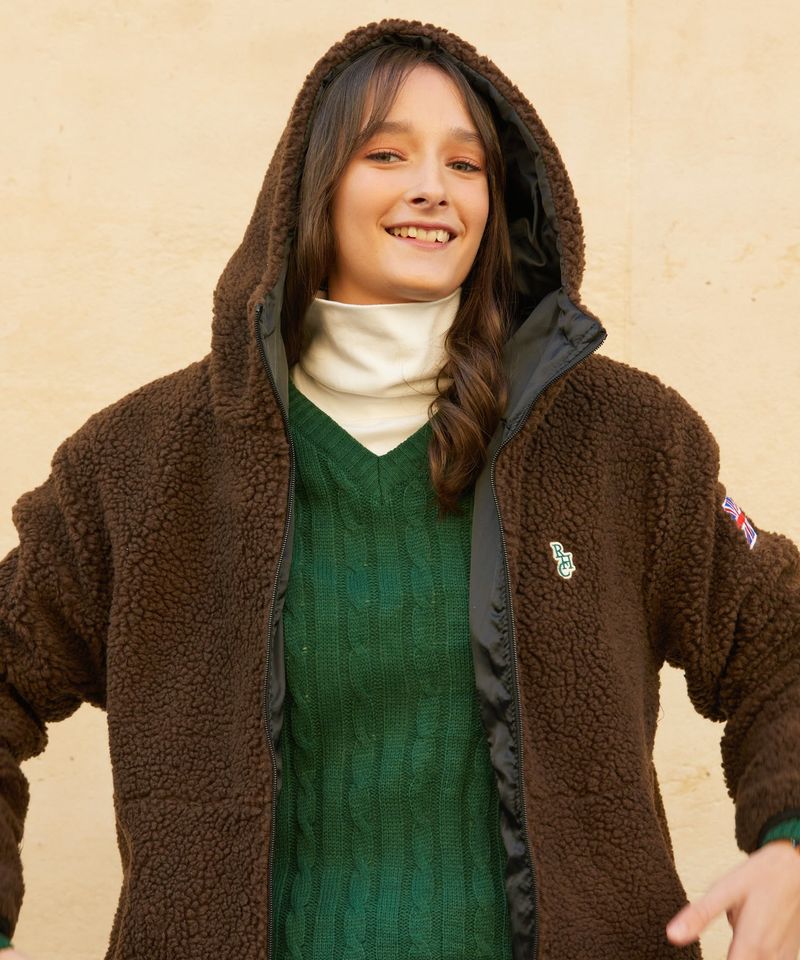 RCH fleece oversized Jacket brown