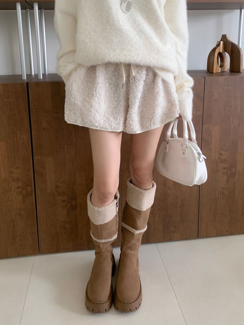Muffin Roll Suede Dumble Ugg Long Boots (2 colors)