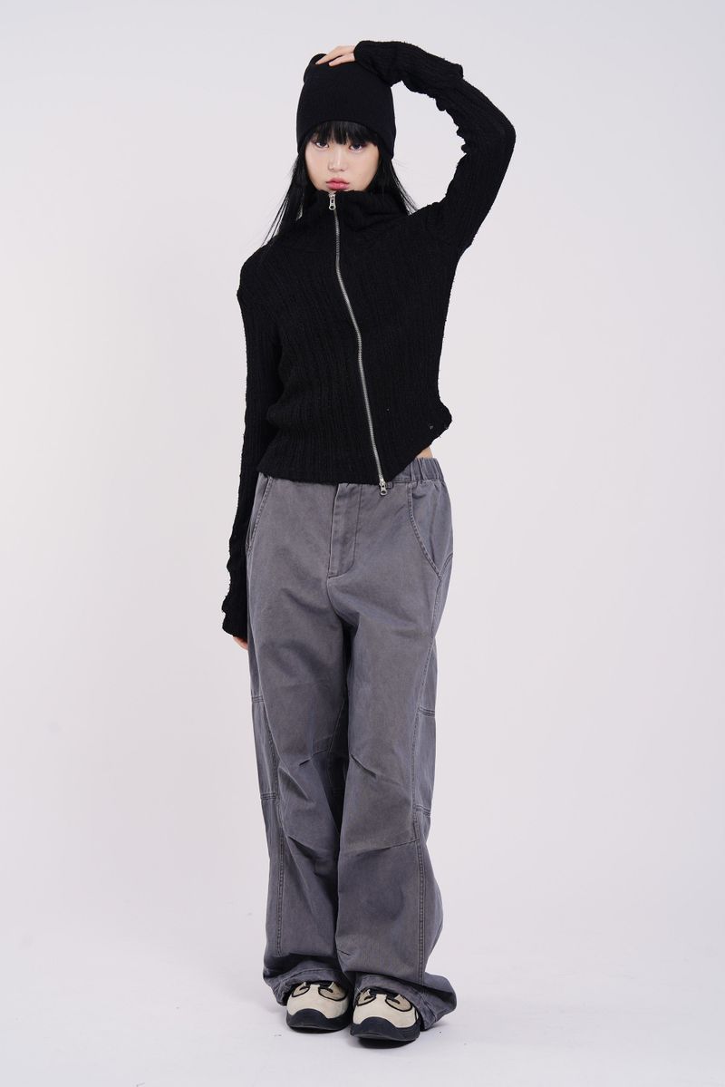 Drizzle high-neck zip up cardigan