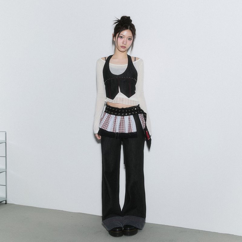 (2nd reorder) pleats layered belt - red