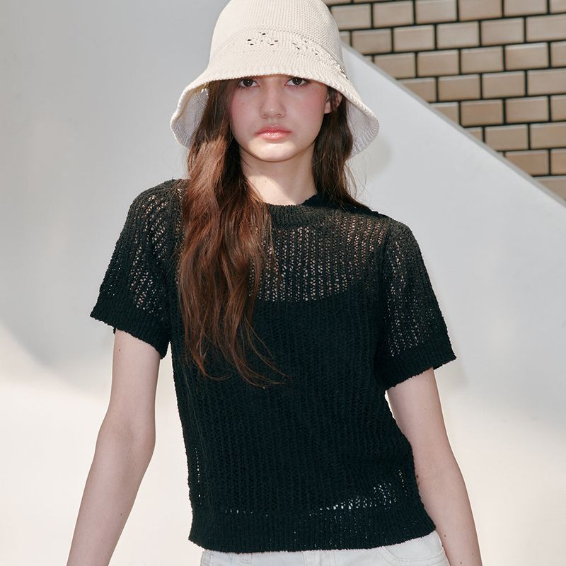 ALLINCOMPLETE（オールインコンプリート）の「Melly Knit Top (Black)（Tops）」