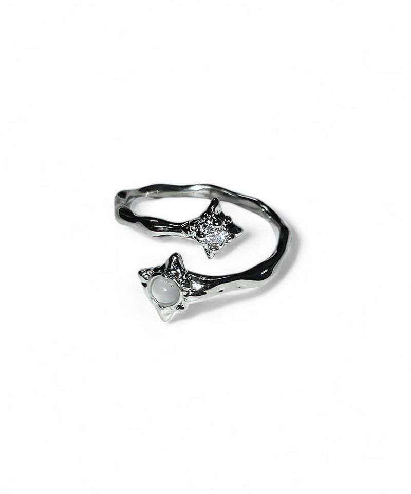 Gray Shooting Star Cubic Open Ring