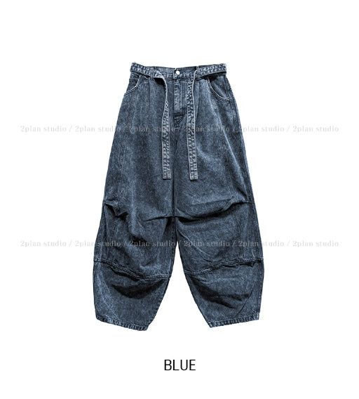 East Belted Denim Jacket Pants Set