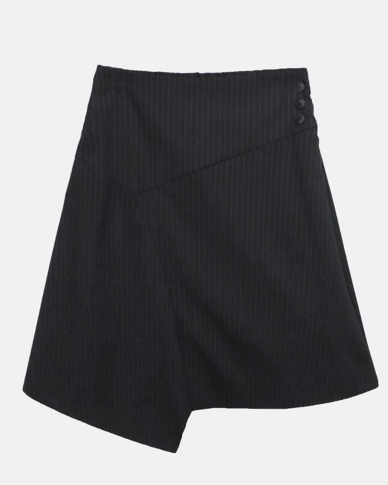 Annu Asymmetrical Button Midi Skirt